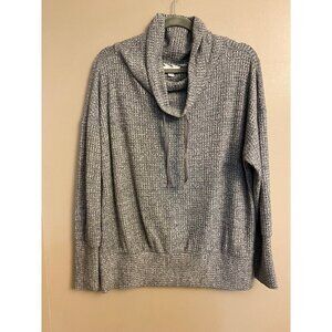 Time And Tru Medium Grey Heather Knit Cowl Neck Sweater M (8-10)
